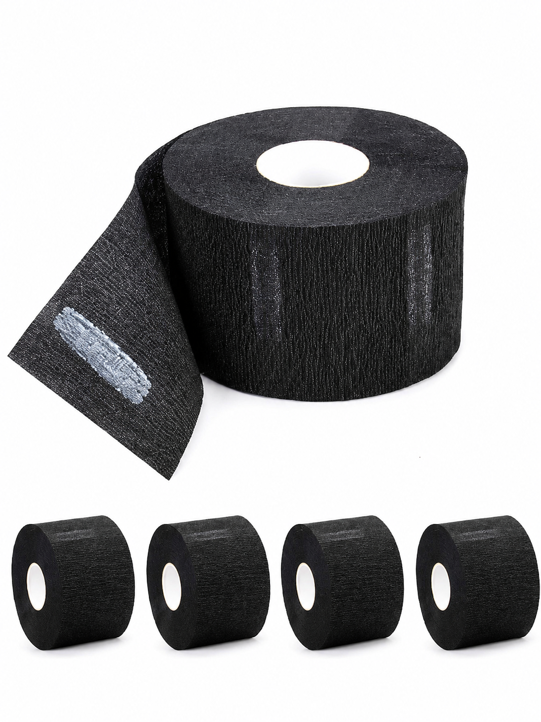 Col Crêpe Noir Auto Collant – Lot de 5 Rouleaux